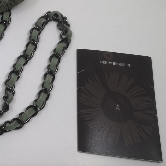 Henry Beguelin micro purse. Made in Italy.  Sage Green 4.5 "x 6.5" tall 3.5depth - Picture 8 of 10